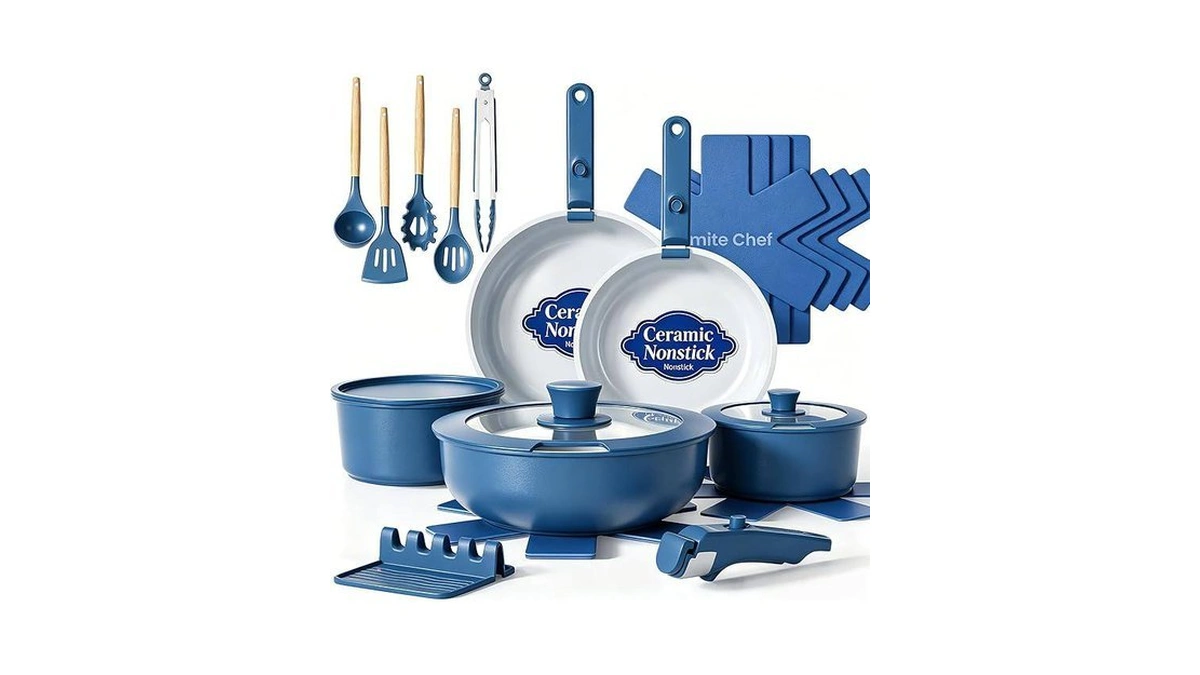 Umite Chef Pots And Pans Set Non Stick, 21 Pcs