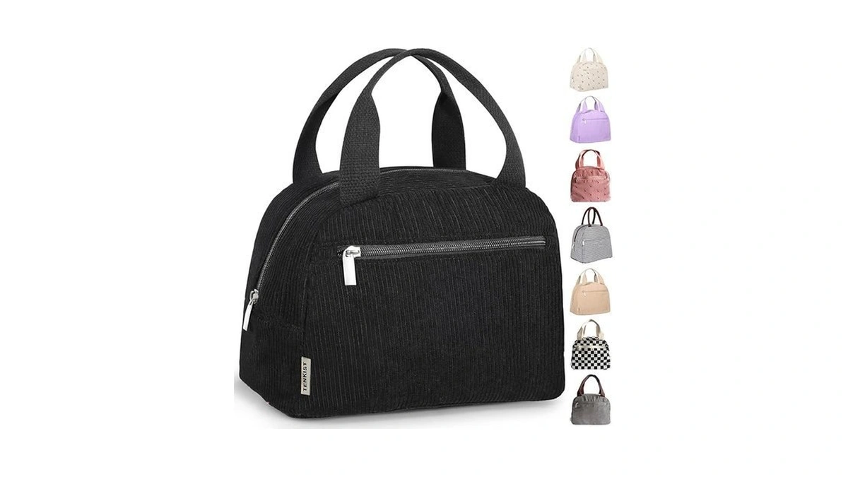 Cute Lunch Box Tote Bag - Corduroy Insulated Cooler Bags