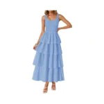 Zesica Women's 2026 Summer Boho Sleeveless Midi Dress Scoop Neck