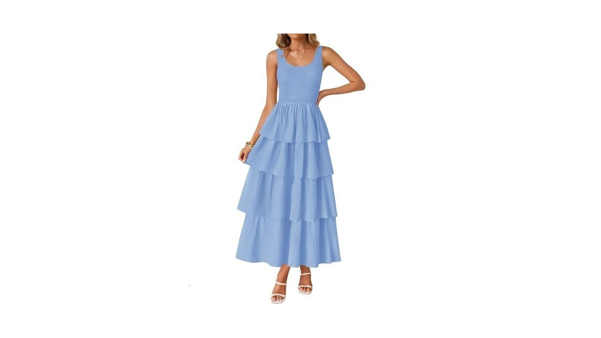 Zesica Women's 2026 Summer Boho Sleeveless Midi Dress Scoop Neck