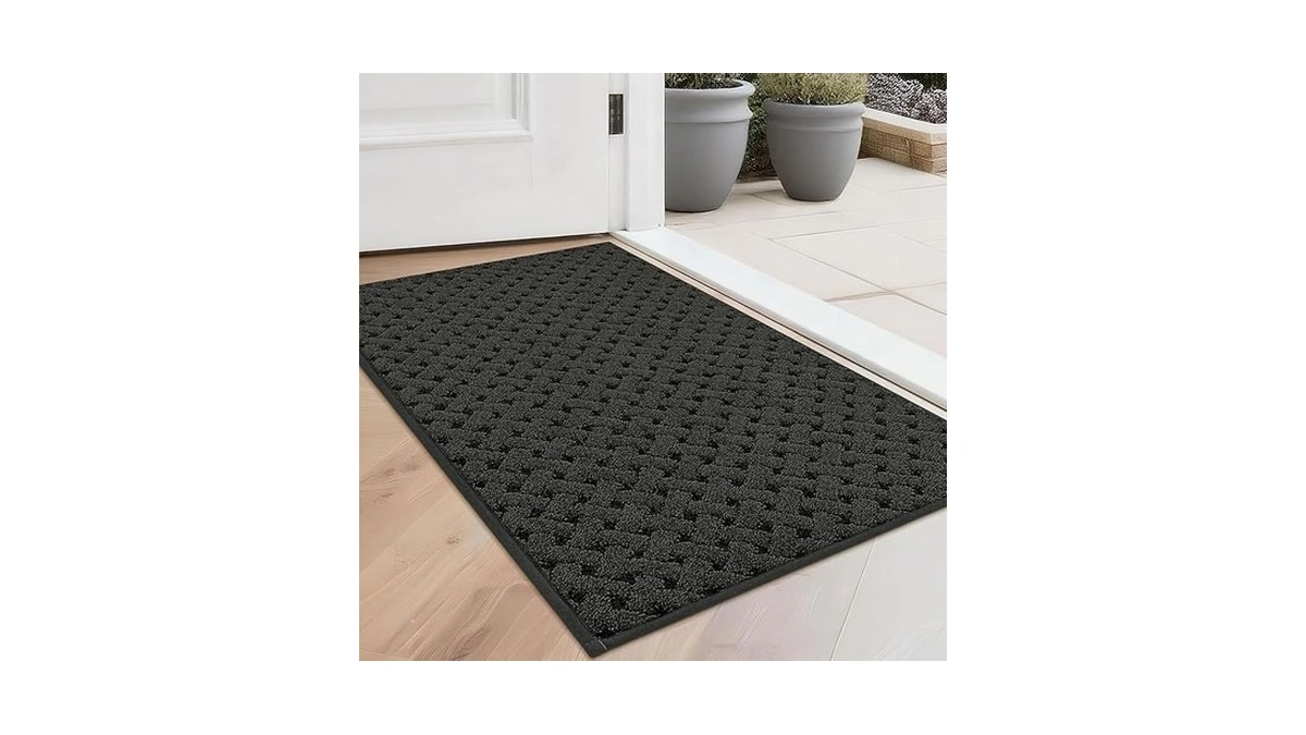 Beqhause Dirt Trapper Door Mat Non-slip Entryway Rugs Stain Resistant