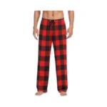 Ollabaky Christmas Men's Pjs Bottoms Buffalo Plaid Pajama Pants With