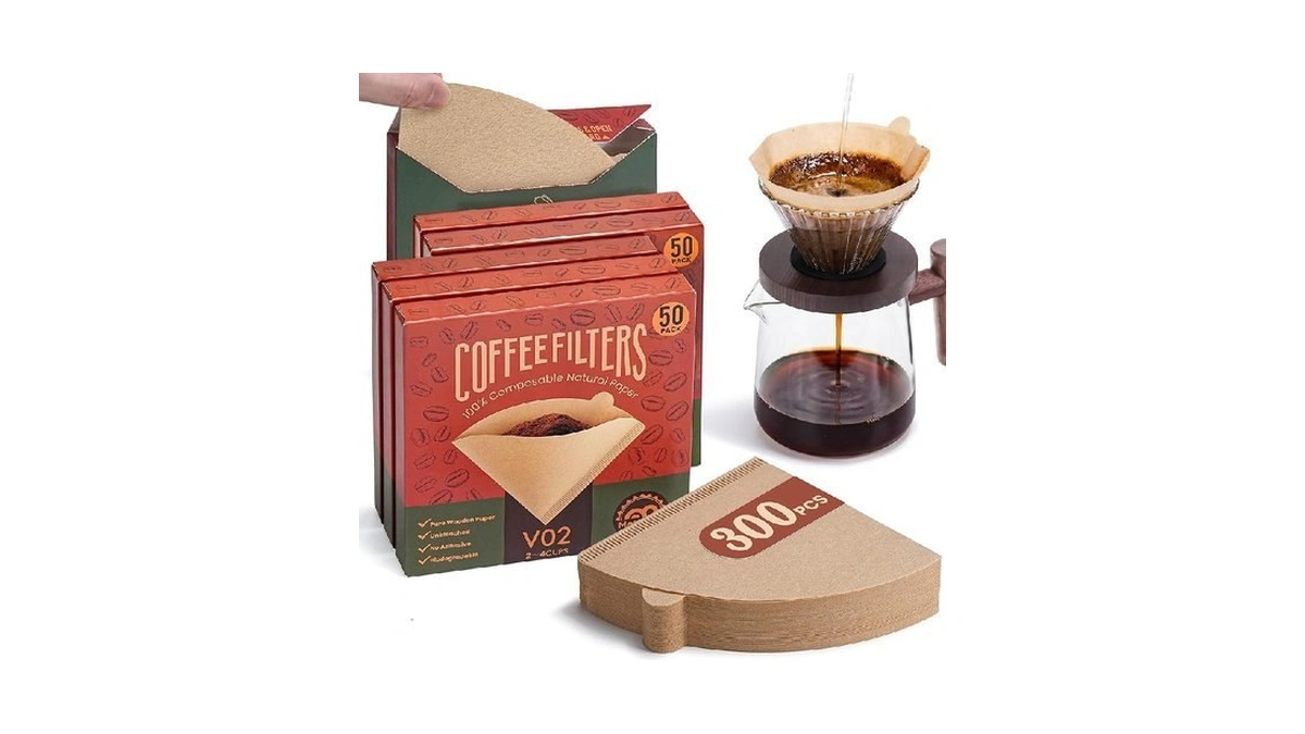 Metflavor 300 Count Cone Coffee Filters #2, Disposable Unbleached V60