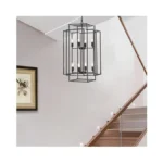 Dakaida Foyer Chandeliers For High Ceilings,8-light Black Chandelier Light Fixture,modern