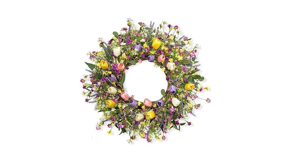 Diyfloru 22 Inches Spring Wreaths For Front Door Rustic Summer