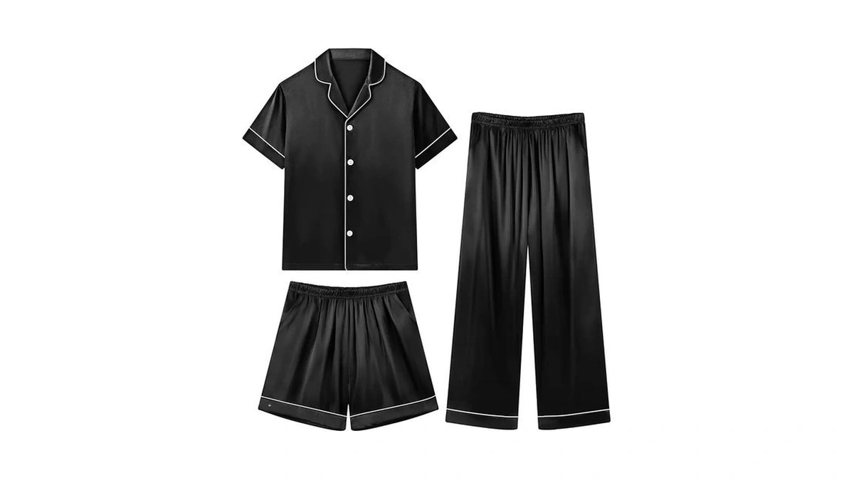 Weixinbuy Girls Pajamas Set Button Down Short Sleeve Pjs Satin