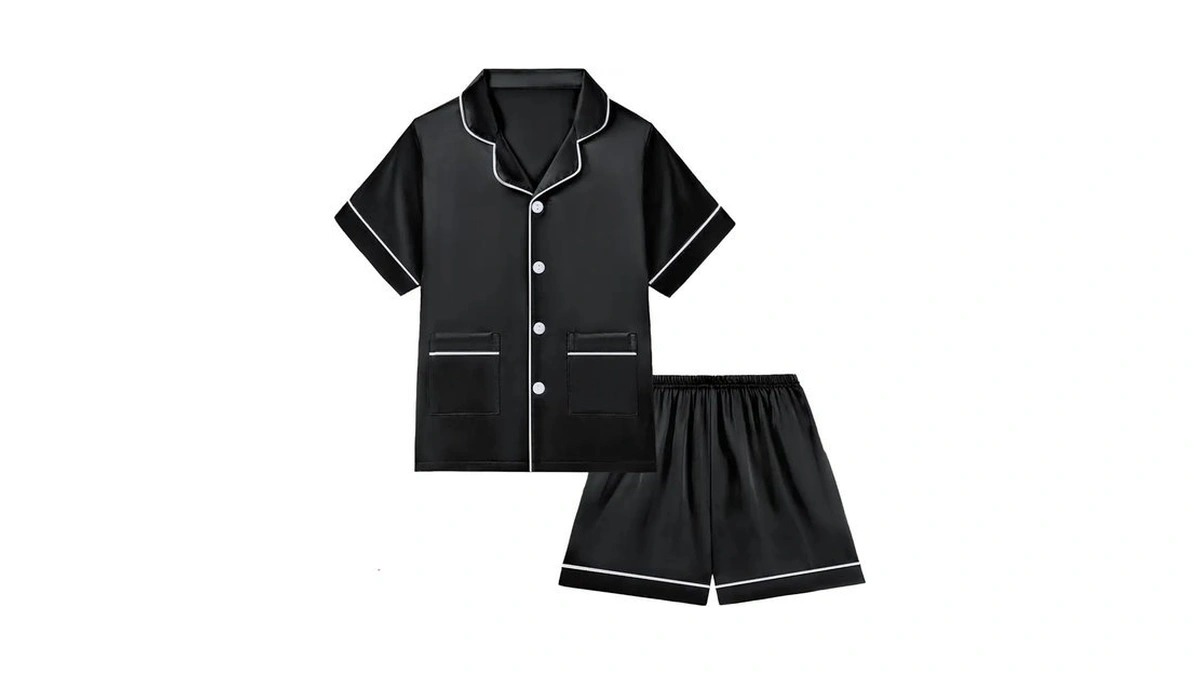 Weixinbuy Girls Pajamas Satin Pajama Set For Girls 2pcs Silky