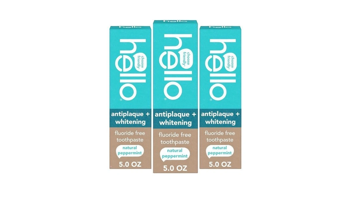 Hello Antiplaque And Whitening Fluoride Free Toothpaste, 5 Oz Tube,