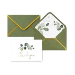 Whaline 50 Packs Green Thank You Cards With Envelopes Eucalyptus