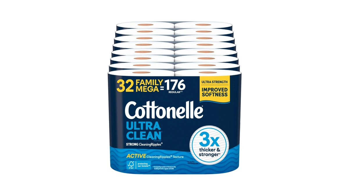 Cottonelle Ultra Clean Toilet Paper With Active Cleaningripples Texture, Strong