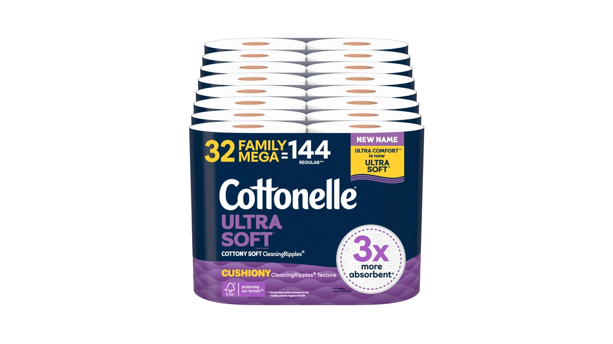 Cottonelle Ultra Soft Toilet Paper With Cushiony Cleaningripples Texture, 32