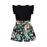 Ecolala Girls 2 Piece Outfits Summer Ruffle Sleeve Top And