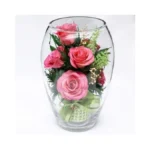 Fiora Flower Long Lasting Roses In Sealed Glass Vase Fresh