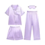 Weixinbuy Girls Pajama Set Silk Satin Pajamas For Kids Girls
