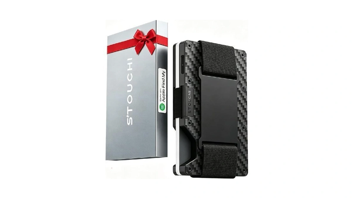 Stouchi Trackable Wallet For Men, Built-in Apple Find My (ios