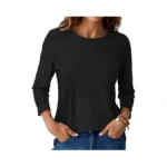 Gkbk Womens Tops 3/4 Sleeve Shirts Round Neck Casual Blouses