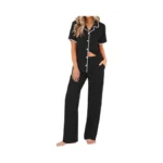 Ekouaer Women's Pajama Sets Button Down Loungewear Short Sleeve Sleepwear