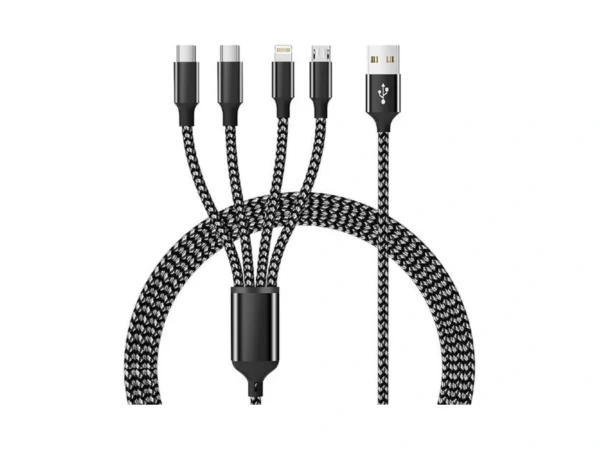 Multi Charging Cable,dual Type-c Multiple Charger Cable Nylon Braided 4