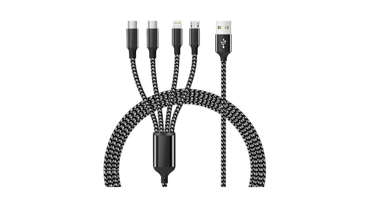 Multi Charging Cable,dual Type-c Multiple Charger Cable Nylon Braided 4