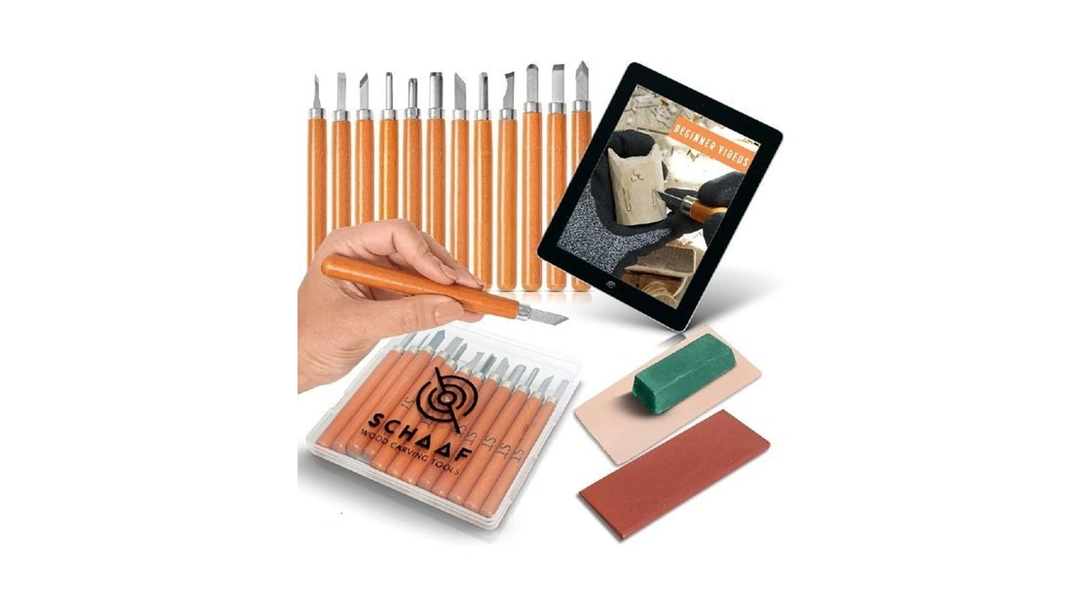 Beginner-friendly Wood Carving Kit, 15pc Wood Carving Tools Set With