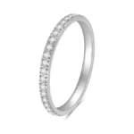 Vansabrina 2mm 5mm Tainless Steel Cubic Zirconia Wedding Band Rings