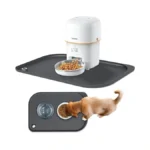 Silicone Pet Feeding Mat With Metal Ring, Waterproof, 23x15 In,
