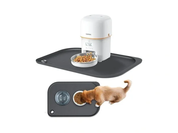 Silicone Pet Feeding Mat With Metal Ring, Waterproof, 23x15 In,