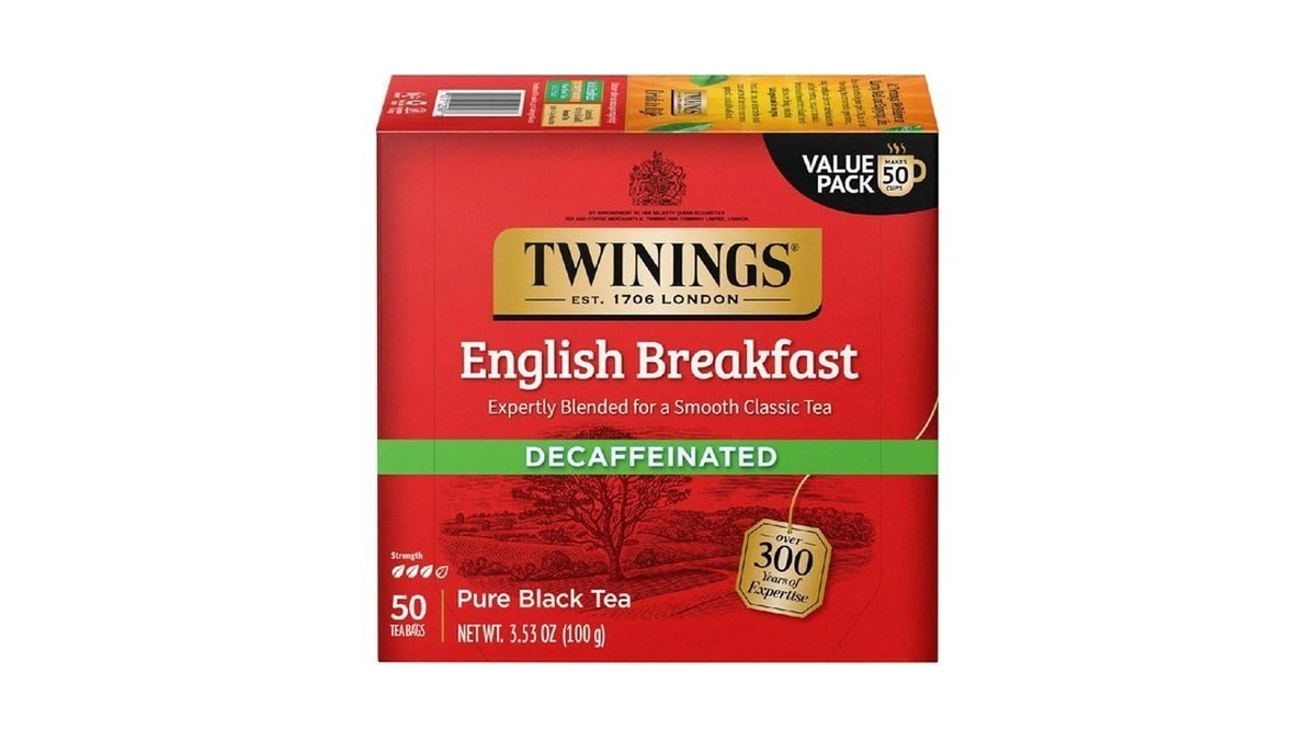 Twinings English Breakfast Tea, Decaffeinated Black Tea - Lively And