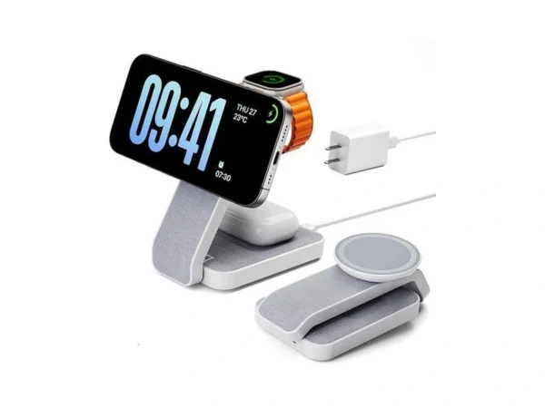 Eazpower 3 In 1 Foldable Wireless Travel Charging Station For