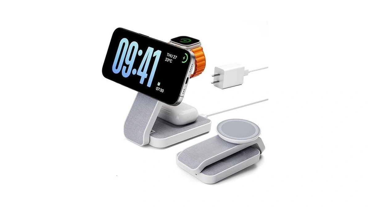 Eazpower 3 In 1 Foldable Wireless Travel Charging Station For