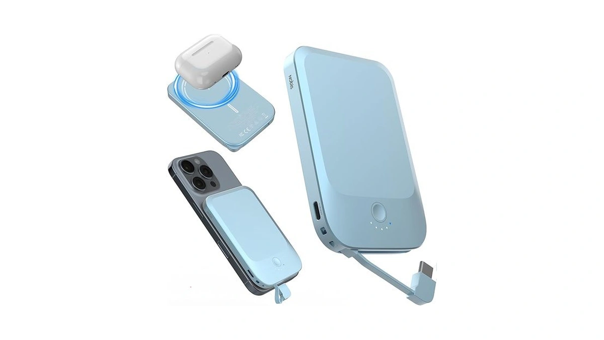 Nobis Slim Magnetic Power Bank 5000mah With Built-in Cable Wireless