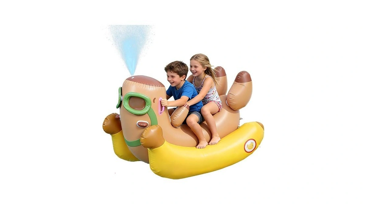 Capybara 72'' Pool Float For Kids With Sprinkler, Inflatable Pool
