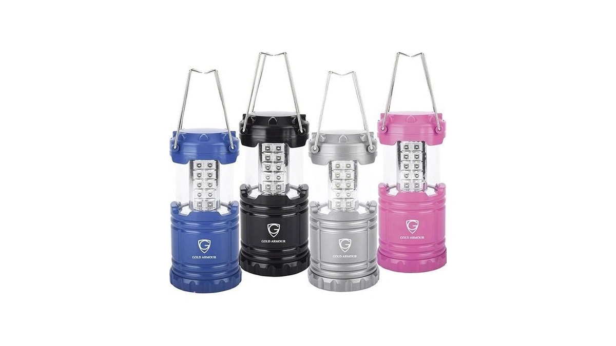 Gold Armour Camping Lanterns For Power Outages 4 Pack, Camping