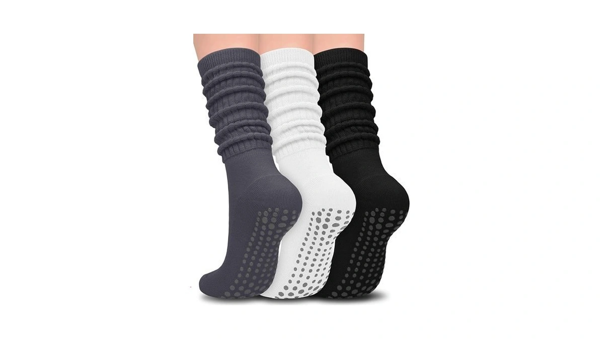 Aoliks Pilates Grip Socks For Women, Slouch Non Slip Yoga