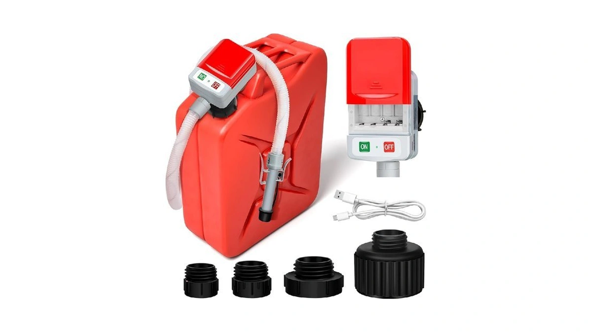 Automatic Portable Fuel Transfer Pump With 4 Tank Adapter, Extra