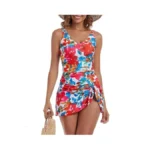 Aidonger One Piece Swim Dress Swimsuits For Women Tummy Control