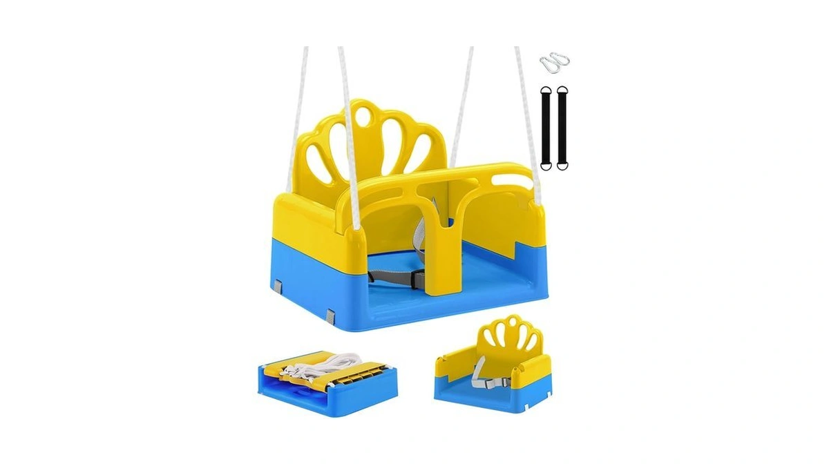 Yozoia Toddler Swing Seat, Baby Swing With Safety Harness, Adjustable,
