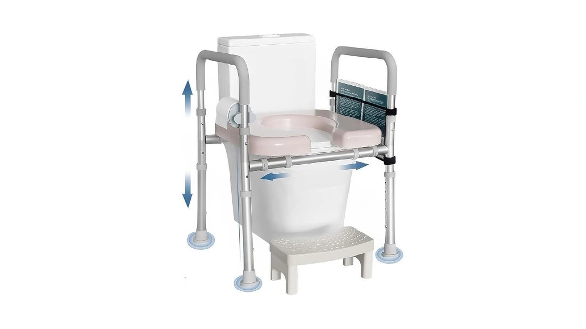 Raised Toilet Seat With Handles, Toilet Seat Riser For Seniors