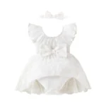 Tentide Baby Girl Romper Dress Ribbed Newborn Lace Boho Tutu