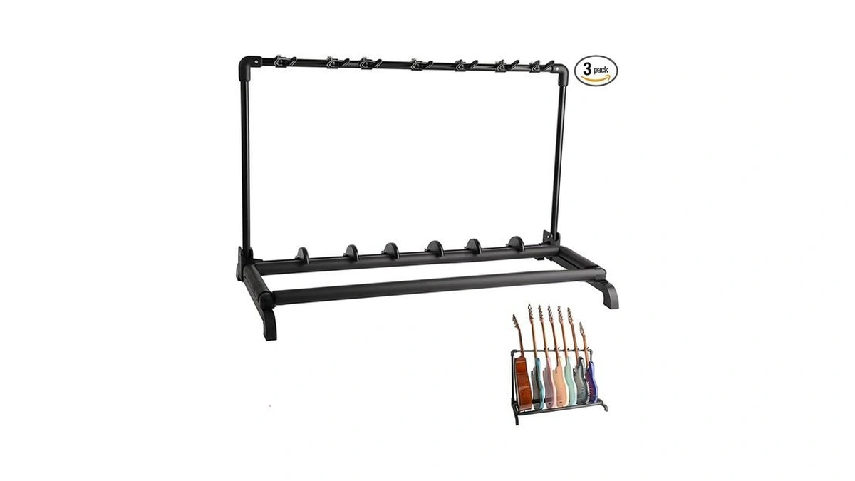 Ghostfire 7 Multi-guitar Stand Folding Display Rack Black Guitar Display