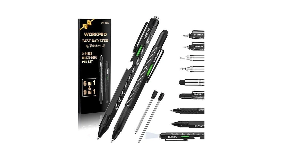Workpro Father’s Day Gifts For Men, 9 Functions Multi-tool Pen
