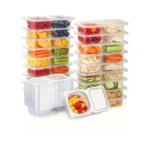 Pure Future 20-pack Reusable Snack Containers With Lids, 2-compartment Snackle