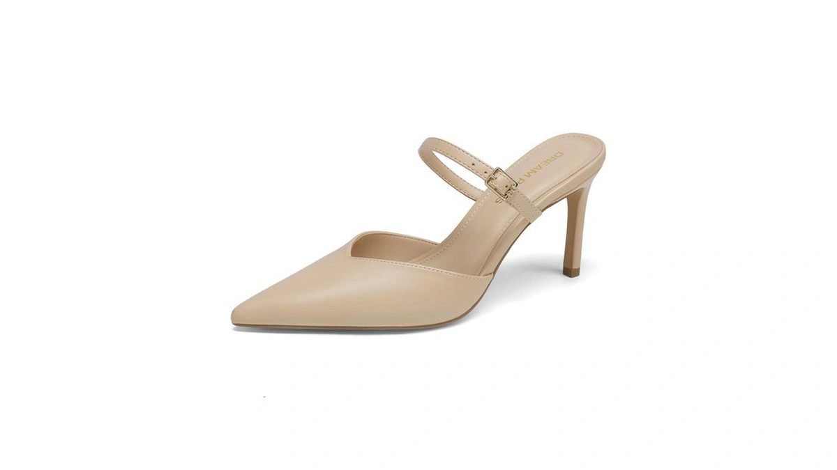 Dream Pairs Womens Closed Toe High Heels Mules Ankle Strap