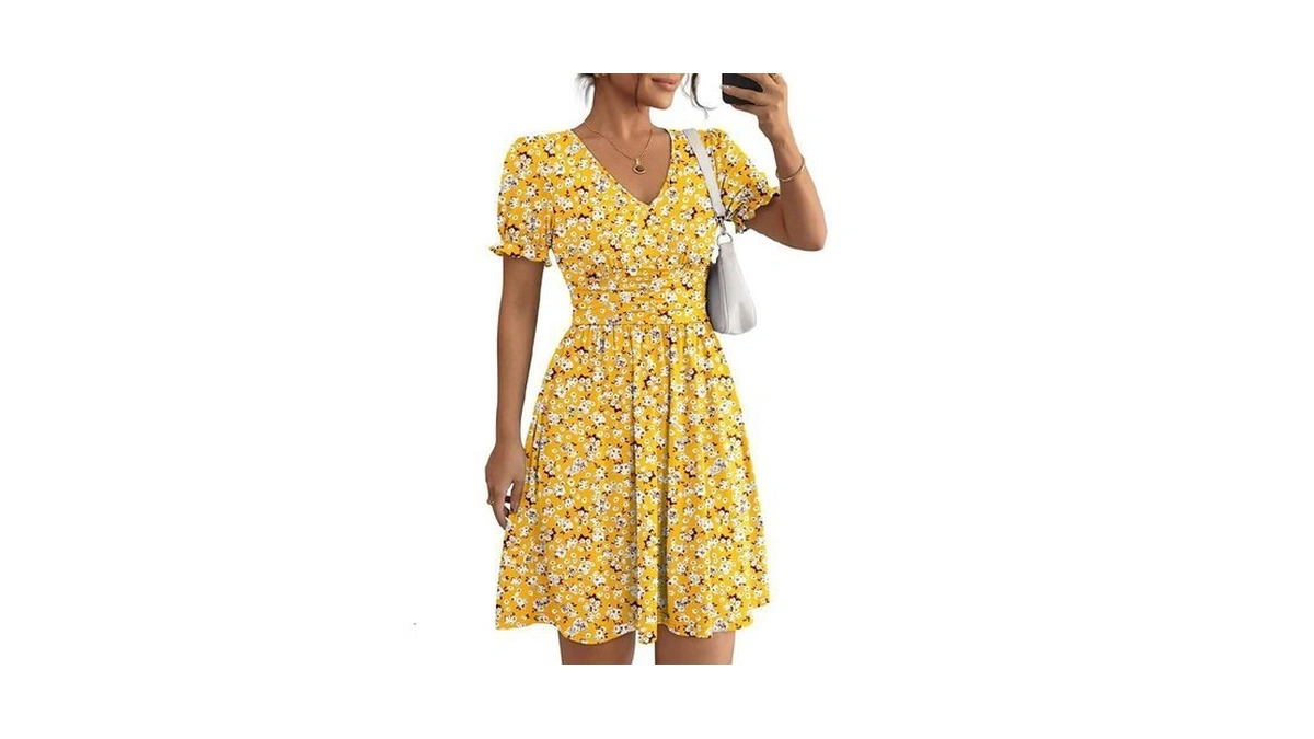 Lillusory Summer Dresses For Women 2026 Short Sleeve Floral Aline