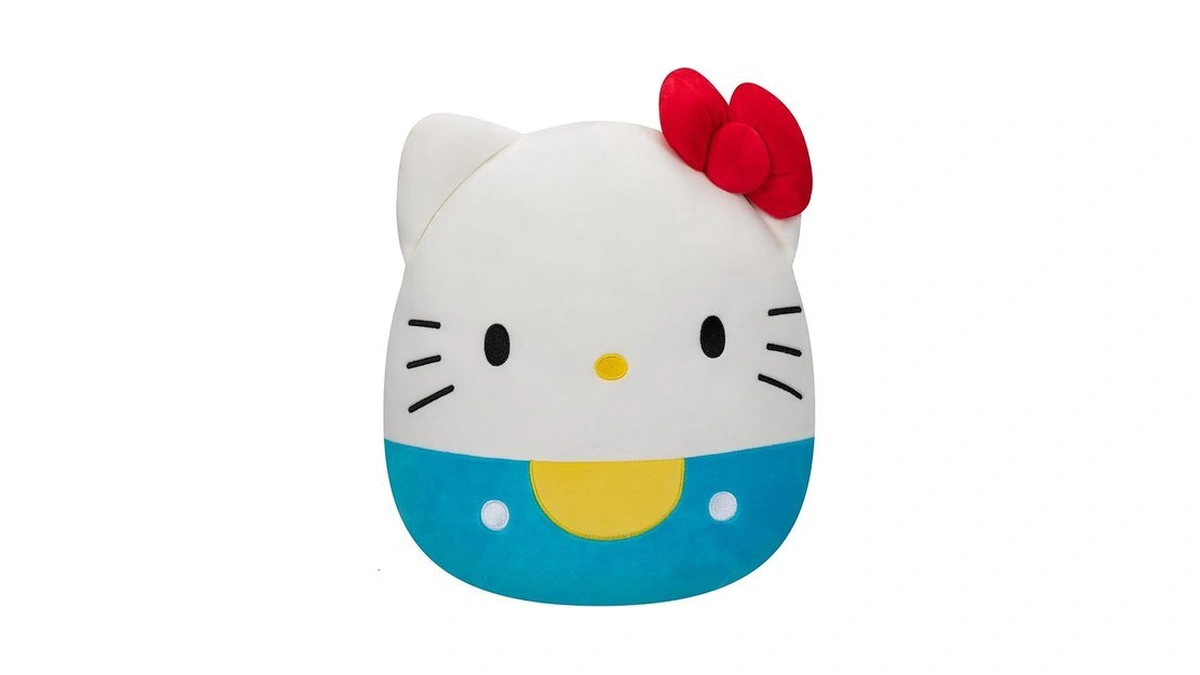 Squishmallows Original Sanrio 14in Hello Kitty In Blue Overalls –