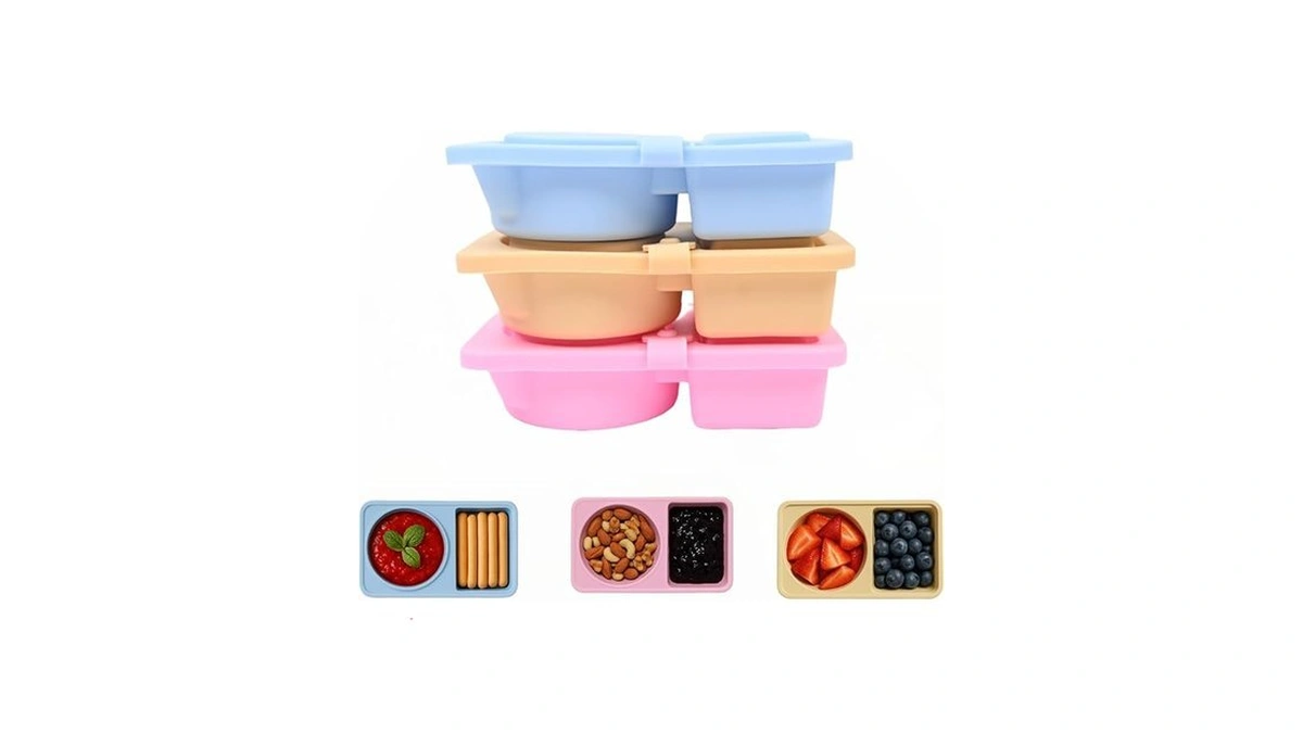 Zenqeek Reusable Silicone Snack Containers With Lid - 3 Pack