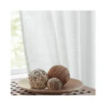 Fmfunctex Linen Semi Sheer White Curtains For Bedroom Living Room,