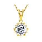 E-emermaking 0.5ct Imitation Diamond Moissanite Necklaces For Women, Non Tarnish