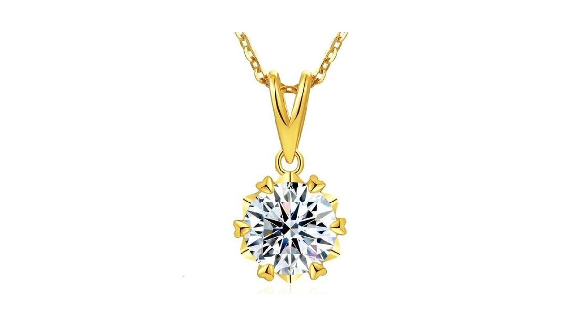 E-emermaking 0.5ct Imitation Diamond Moissanite Necklaces For Women, Non Tarnish