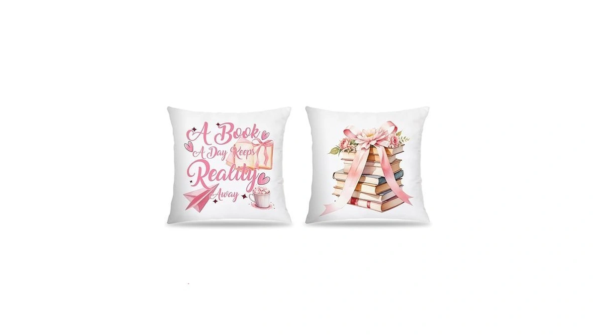 Fitie Coquette Pink Bow Book Reading Pillow Covers 18x18, Gifts